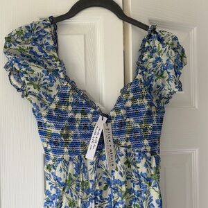 Alice + Olivia Blue and Green Floral Dress NWT size 0